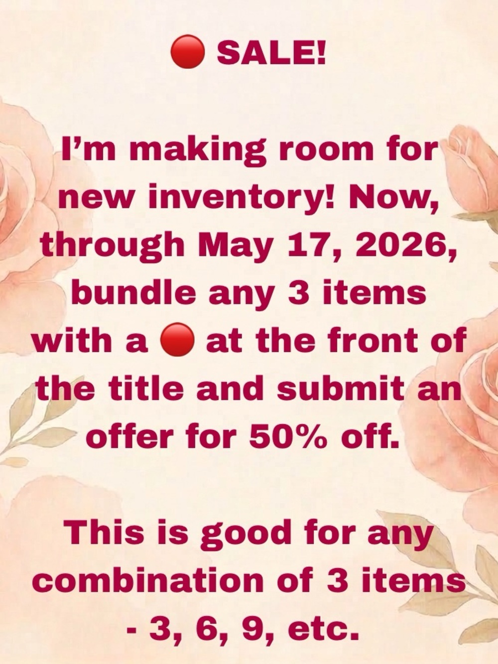 SALE Announcement Graphic - Floral Pink and Cream